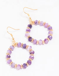 Gold Wire Pear Beaded Drop Earrings - link has visual effect only