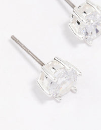 Silver Plated Classic Cubic Zirconia Stud Earrings - link has visual effect only