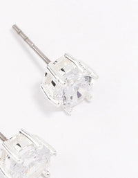 Silver Plated Classic Cubic Zirconia Stud Earrings - link has visual effect only