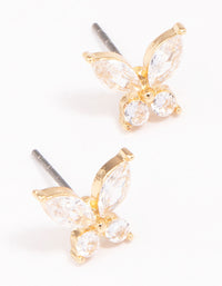 Gold Diamante Butterfly Stud Earrings - link has visual effect only