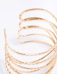 Gold Molten Cross Over Wrist Cuff - link has visual effect only