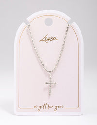 Silver Cupchain Chain Cross Pendant Necklace - link has visual effect only