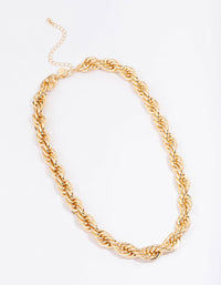 Gold Spiral Thick Chain Necklace - link has visual effect only