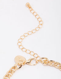 Gold Curb Chain Bracelet & Earring Set - link has visual effect only