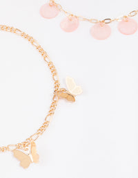 Gold Genuine Shell Butterfly Anklets 3-Pack - link has visual effect only