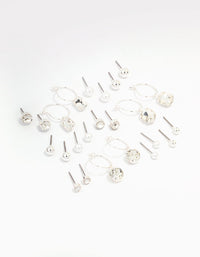 Silver Classic Stud & Hoop Earring 12-Pack - link has visual effect only