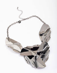 Gunmetal Abstract Disc Statement Necklace - link has visual effect only