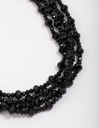Black Short Beaded Layered Necklace - link has visual effect only