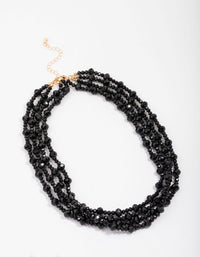 Black Short Beaded Layered Necklace - link has visual effect only