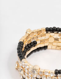 Black & Gold Wrapped Diamante Bracelet - link has visual effect only