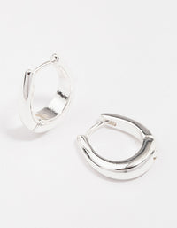 Silver Plated Gradual Small Huggie Hoop Earrings - link has visual effect only