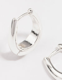 Silver Plated Gradual Small Huggie Hoop Earrings - link has visual effect only
