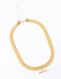 Gold Plated Chunky T Bar Chain Necklace - link has visual effect only