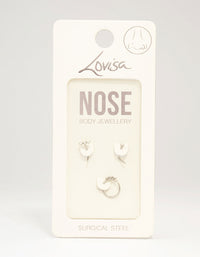 Surgical Steel Triangular Diamante Nose 3-Pack - link has visual effect only