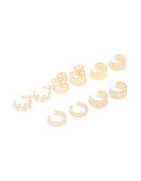Gold Plated Surgical Steel Roman Leaf Ear Cuff 10-Pack - link has visual effect only