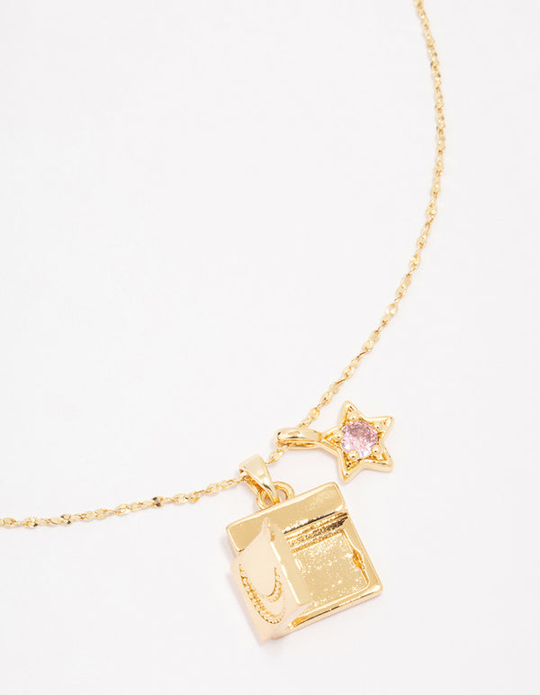 Gold Plated Moon Pendant Necklace Lovisa