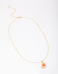 Gold Plated Rose Locket Pendant Necklace - link has visual effect only
