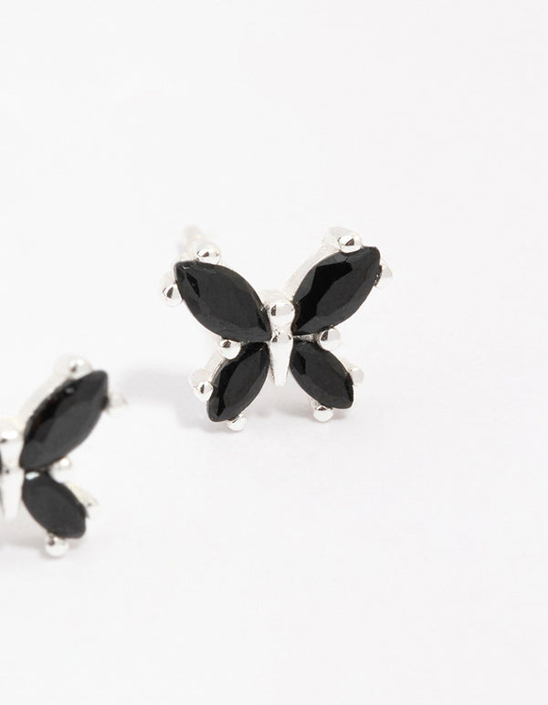 Sterling Silver Mini Butterfly Stud Earrings