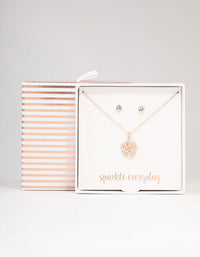 Rose Gold Diamante Jewellery Set - link has visual effect only