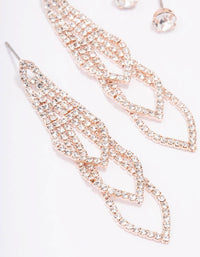 Rose Gold Twisted Multi Hoop Earring Pack - link has visual effect only