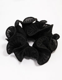 Black Crinkle Fabric Statement Scrunchie - link has visual effect only