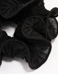 Black Crinkle Fabric Statement Scrunchie - link has visual effect only