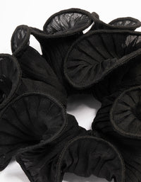 Black Crinkle Fabric Statement Scrunchie - link has visual effect only