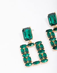 Gold Mixed Emerald Stone Drop Earrings - link has visual effect only