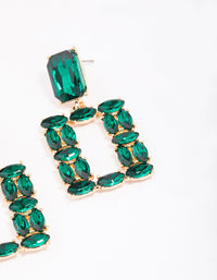 Gold Mixed Emerald Stone Drop Earrings - link has visual effect only