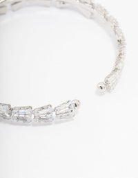 Silver Cubic Zirconia Bow Wrist Cuff - link has visual effect only