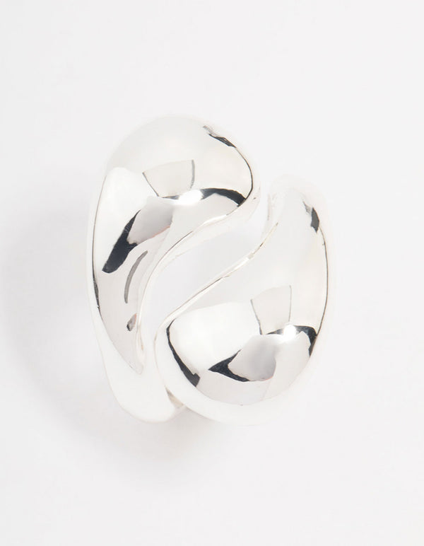 Silver Plated Stacked Swirl Ring