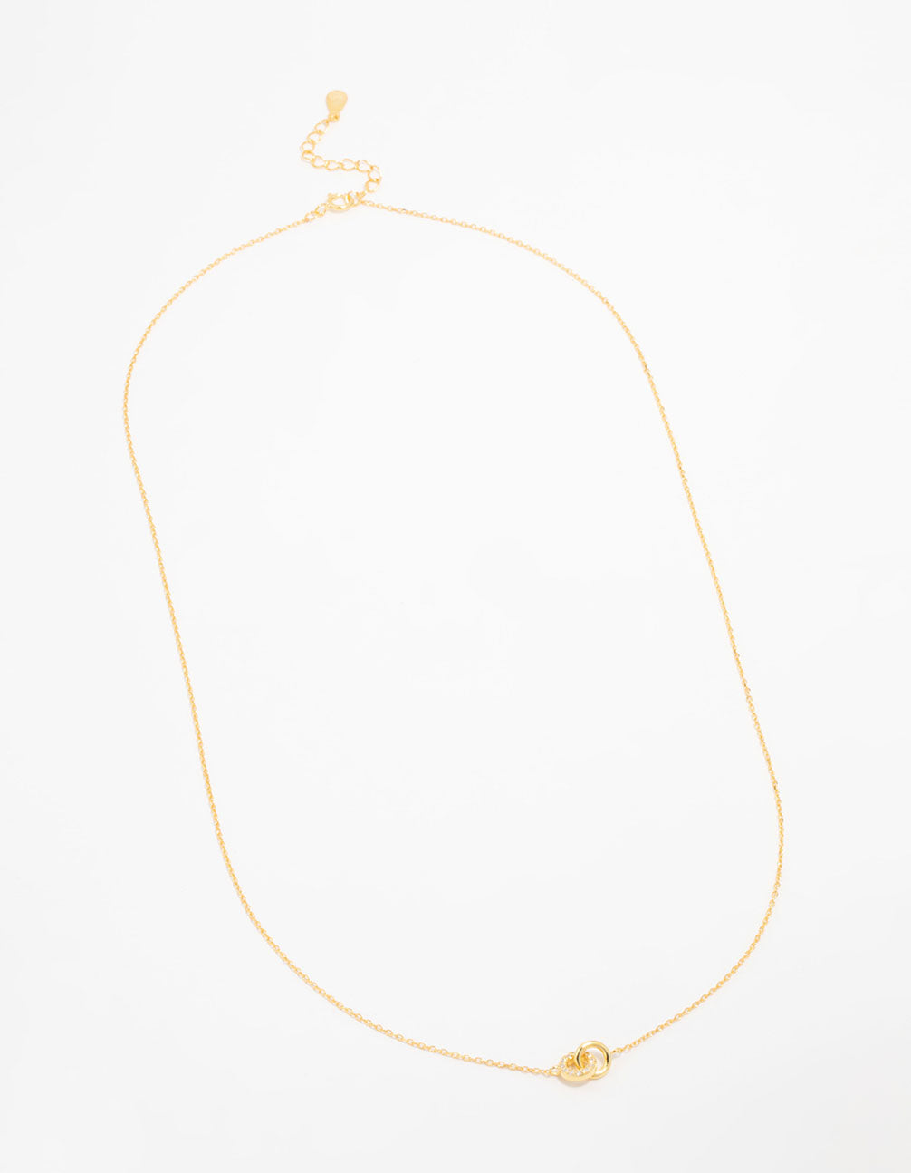 Elegant gold plated sterling silver pave link extra small hoop necklace with crystal and closure front view
