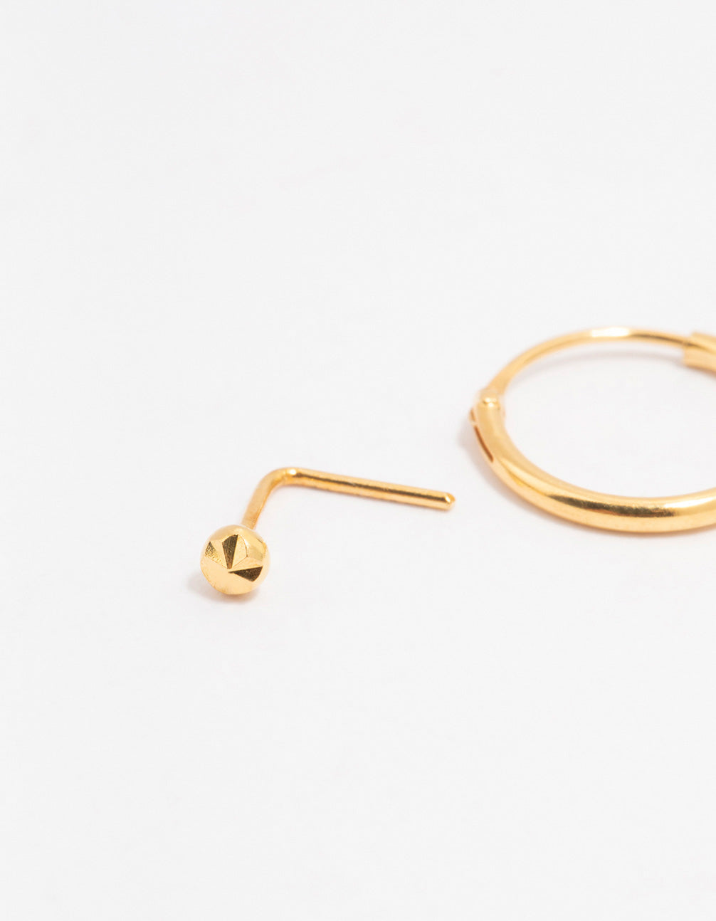 Gold Plated Sterling Silver Nose Ring & Studs 3-Pack