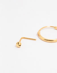 Gold Plated Sterling Silver Nose Ring & Studs 3-Pack - link has visual effect only