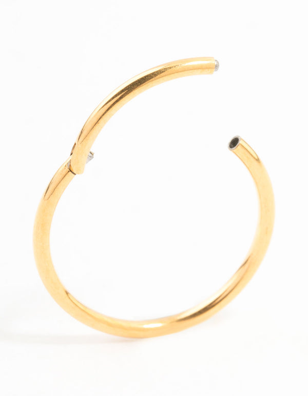 Gold Plated Surgical Steel Plain Clicker Ring 14MM