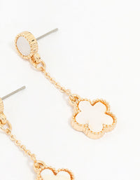 Gold Flower Chain Drop Earrings - link has visual effect only