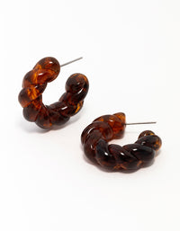 Acrylic Rope Twist Hoop Earrings - link has visual effect only