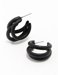Coated Triple Statement Hoop Earrings - link has visual effect only