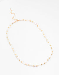 Beaded Gold And Pearl Necklace - link has visual effect only