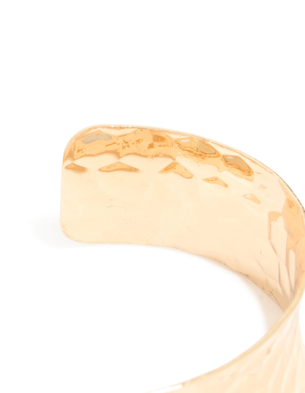Gold Hammered Open Wrist Cuff
