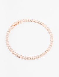 Rose Gold Plated Cubic Zirconia Baguette Tennis Bracelet - link has visual effect only