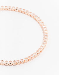 Rose Gold Plated Cubic Zirconia Baguette Tennis Bracelet - link has visual effect only