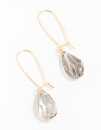 Gold Diamante Cut Beaded Drop Earrings - link has visual effect only