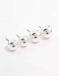 Silver Sphere  Stud Earrings 2-Pack - link has visual effect only