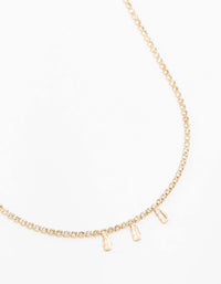 Gold Cup Chain Baguette Necklace - link has visual effect only