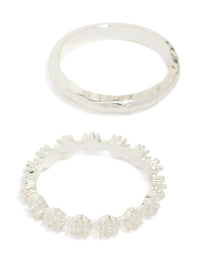 Silver Flower Vine Stacking Ring Pack - link has visual effect only