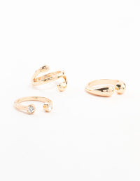 Gold Open & Ball Rings 3-Pack - link has visual effect only