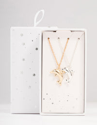Mixed Metals Dolphin Necklace 2-Pack - link has visual effect only