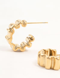 Gold Plated Surgical Steel Squiggle Hoop Earrings - link has visual effect only