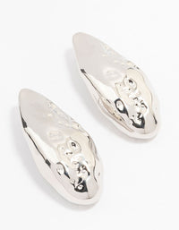 Silver Hammered Disc Drop Earrings - link has visual effect only